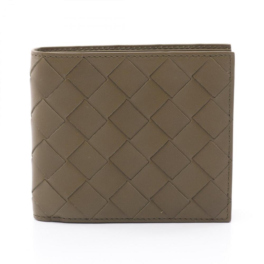 Bottega Veneta Intrecciato Bifold Wallet Leather Khaki Green